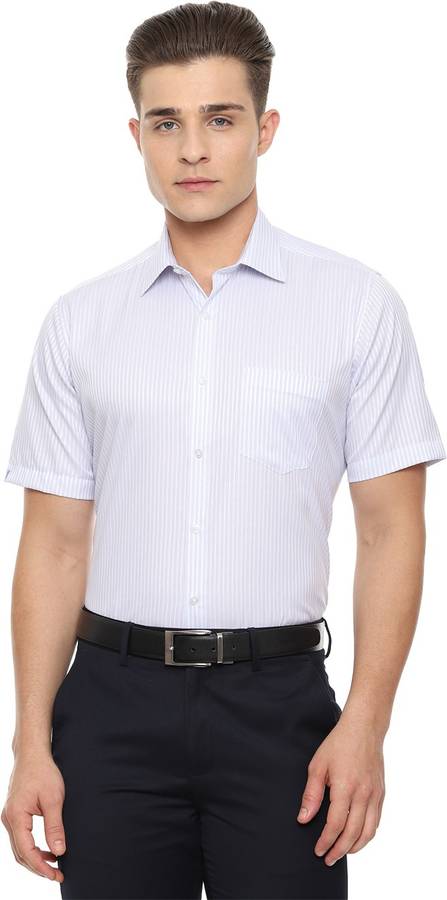 Men Regular Fit Striped Spread Collar Formal Shirt