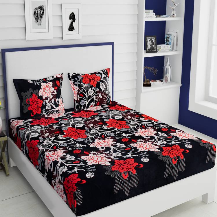 IWS 144 TC Microfiber Double Floral Bedsheet