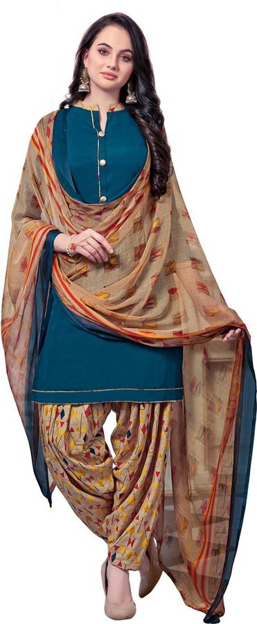 Saara Crepe Printed, Solid Salwar Suit Material