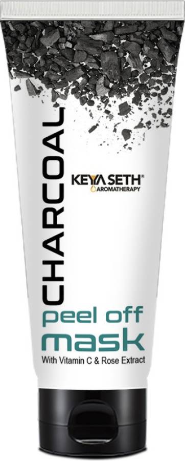 KEYA SETH AROMATHERAPY Charcoal Peel Off Mask, Blackhead & Dead Skin Removal Tightens Pores, Deeply Cleanses for Men & Women Enriched with Vitamin C & Rose Extract & Activated Charcoal. Price in India
