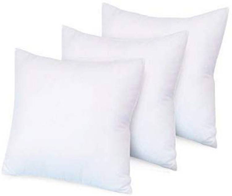 HOME ATTIRE Microfibre Solid Cushion Pack of 3
