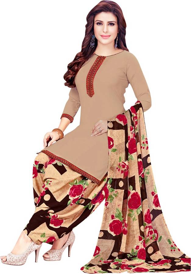 Saara Crepe Solid, Floral Print, Checkered, Printed Salwar Suit Material