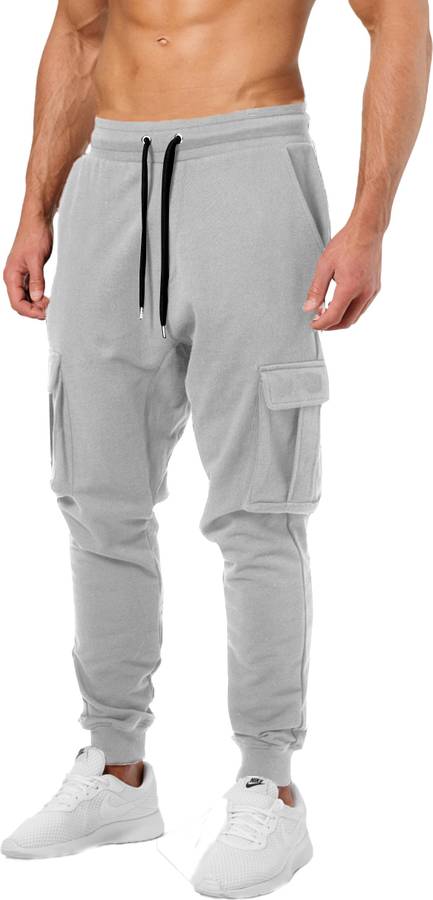 Solid Men Grey Track Pants