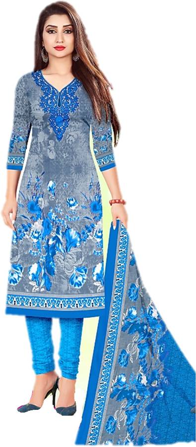 Crepe Printed, Self Design Kurta & Churidar Material