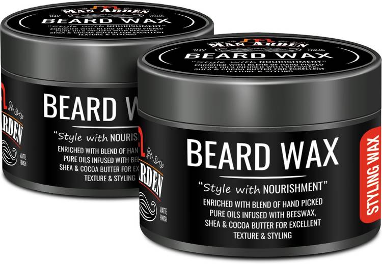 Man Arden Beard Wax - Styling with Strong Hold & Matte Finish - For Beard and Mustache - Pack Of 2 Beard Cream