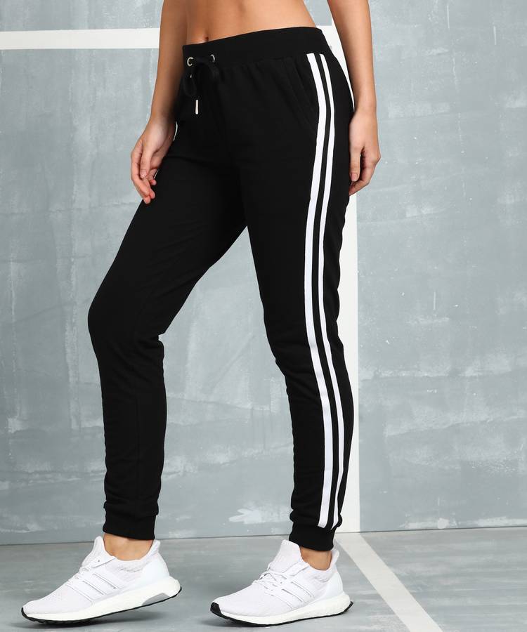 Solid Women Black Track Pants
