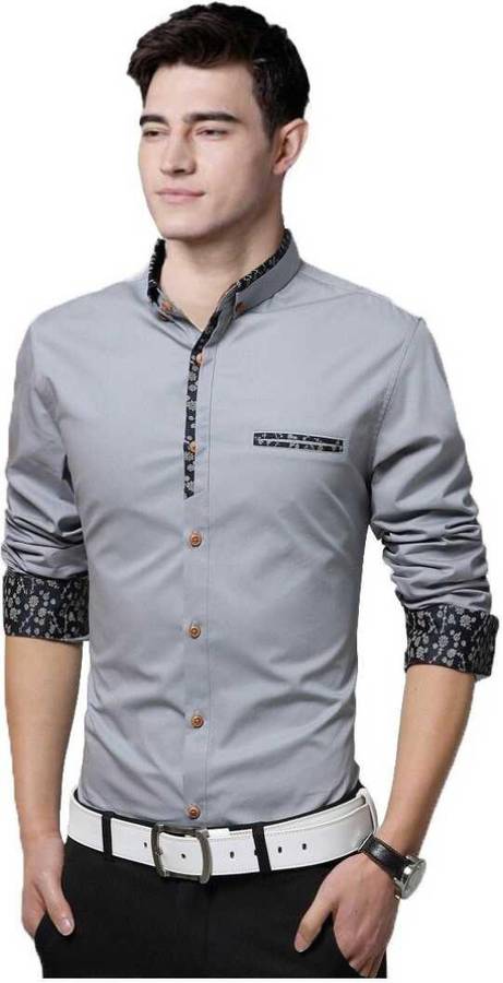 Men Self Design Formal Button Down Shirt