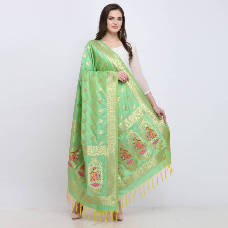 Silk Blend Woven Multicolor Women Dupatta