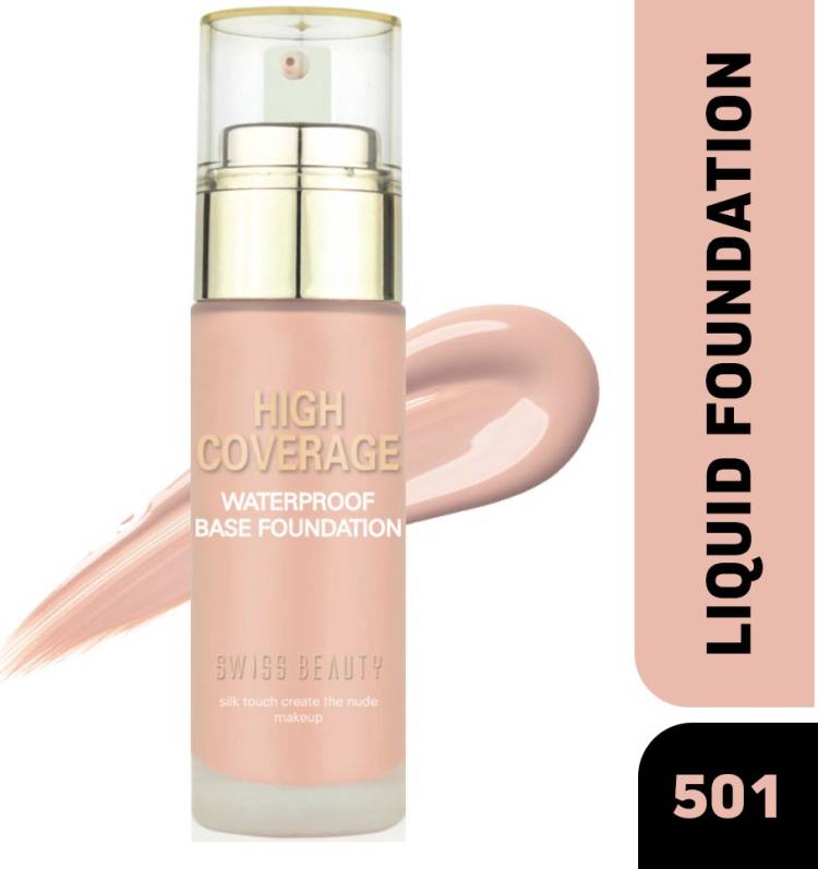 SWISS BEAUTY HIGH COVERAGE WATERPROOF FOUNDATION SB-501-01 Foundation Price in India