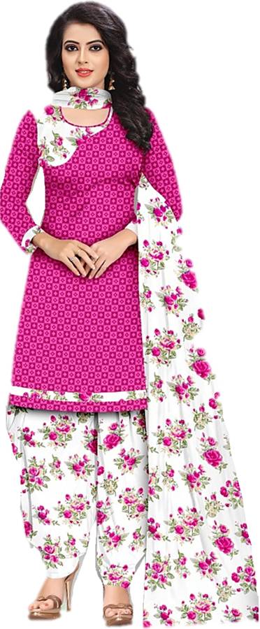 Sastvik Crepe Printed, Checkered Salwar Suit Material