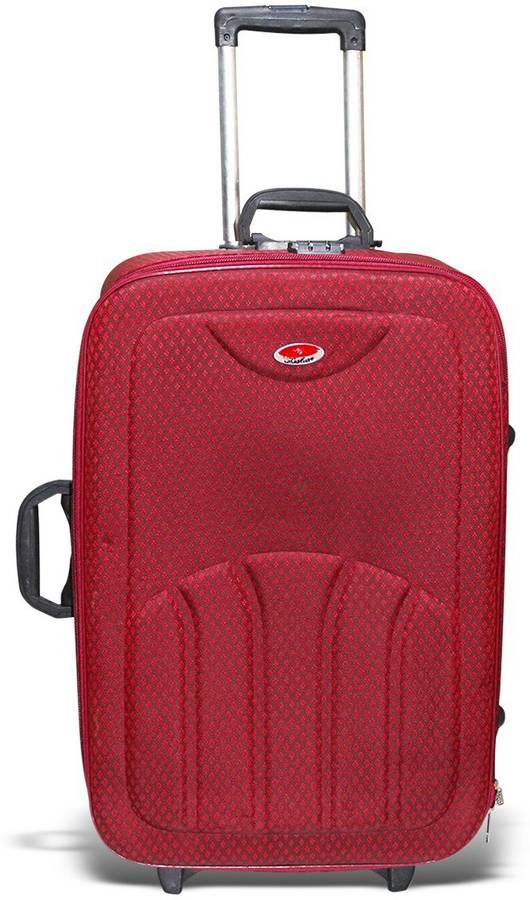 Small Cabin & Check-in Luggage (10 inch) - POLYESTER 24INCHES RED SOFTSIDED CHECK-IN LUGGAGE - Red