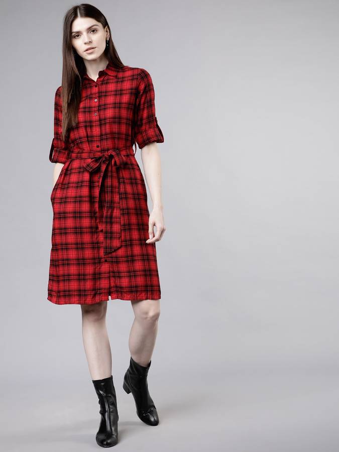 Women Shirt Red Dress