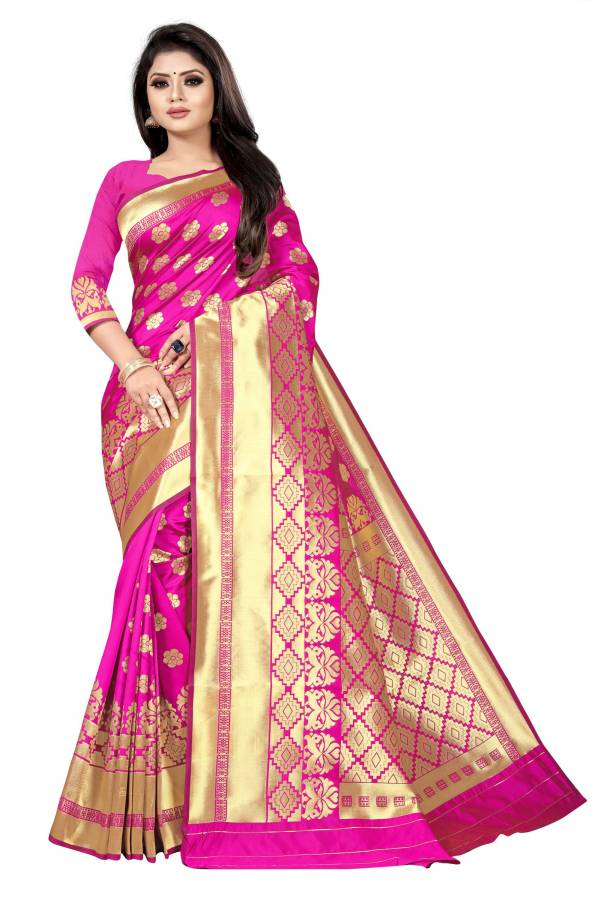 Self Design Banarasi Poly Silk Saree Price in India