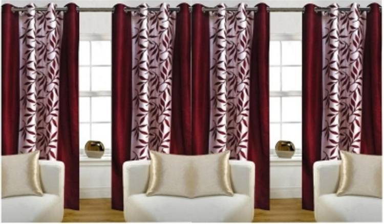 Achintya 152 cm (5 ft) Polyester Window Curtain (Pack Of 4)