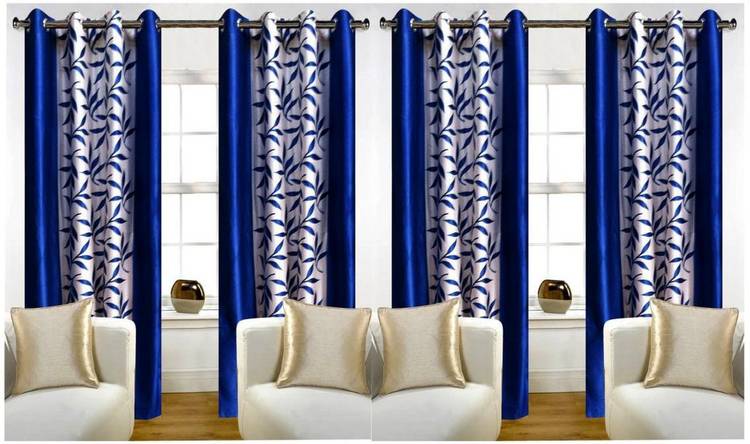 Sehbhagi 152 cm (5 ft) Polyester Window Curtain (Pack Of 4)