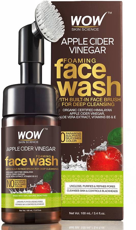 WOW Skin Science Apple Cider Vinegar Foaming  - No Parabens, Sulphate Face Wash