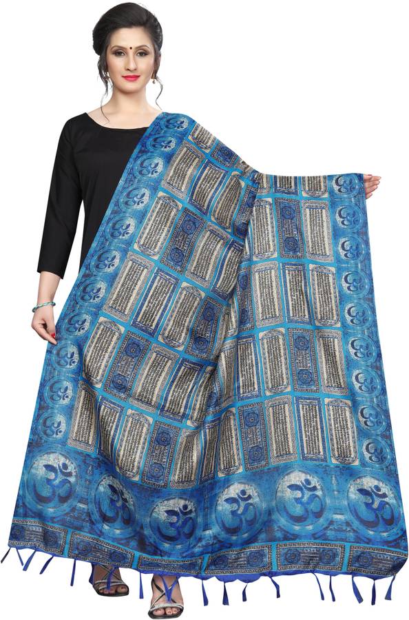 Khadi Silk Printed Blue Women Dupatta