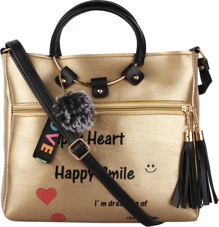 Gold Women Sling Bag