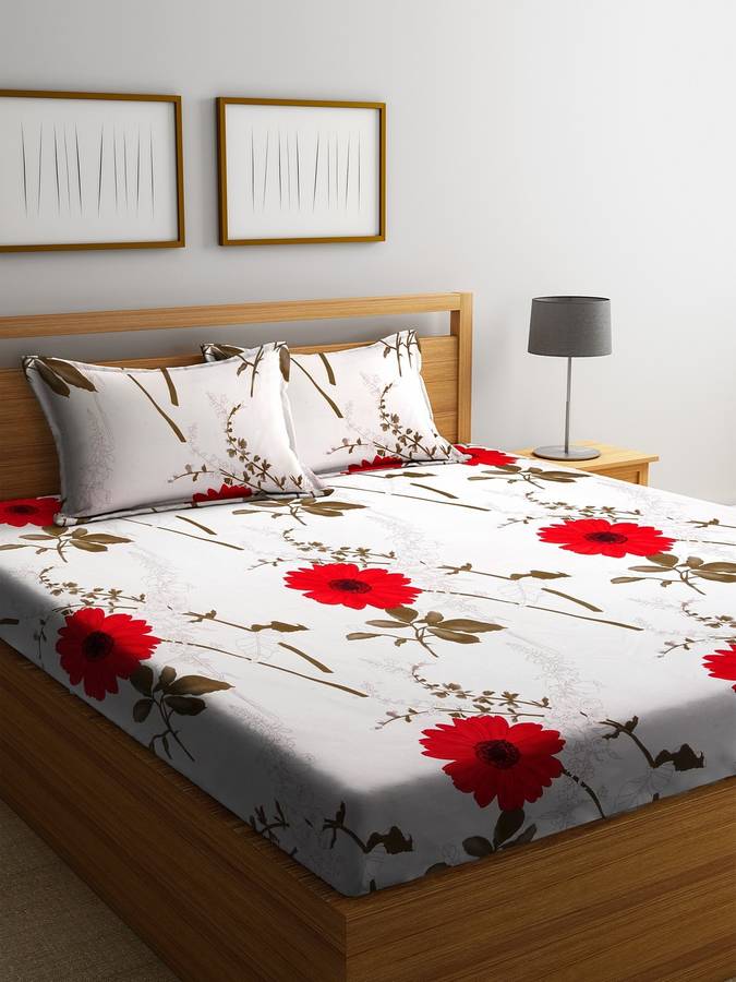 Bombay Dyeing 136 TC Polyester Double Floral Bedsheet