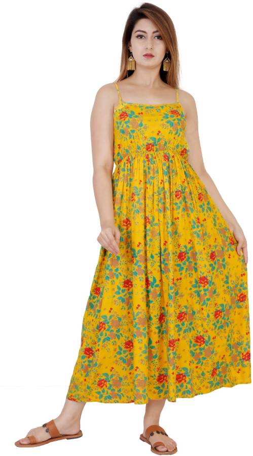 Women Gathered Multicolor Dress Price in India