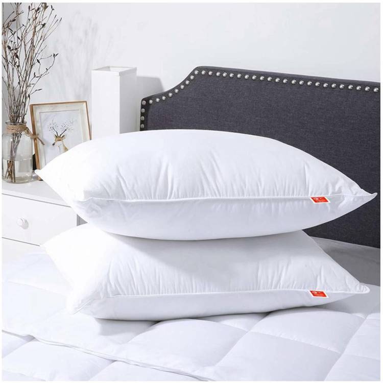 BOONYA Polyester Fibre Solid Sleeping Pillow Pack of 2 Price in India