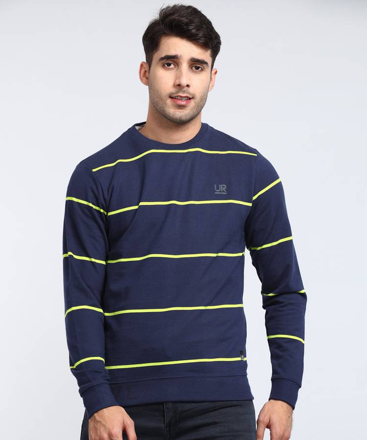 Full Sleeve Striped Men Sweatshirt