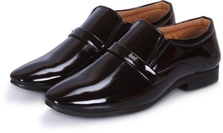 Shiny Patent shoes Slip On For Men