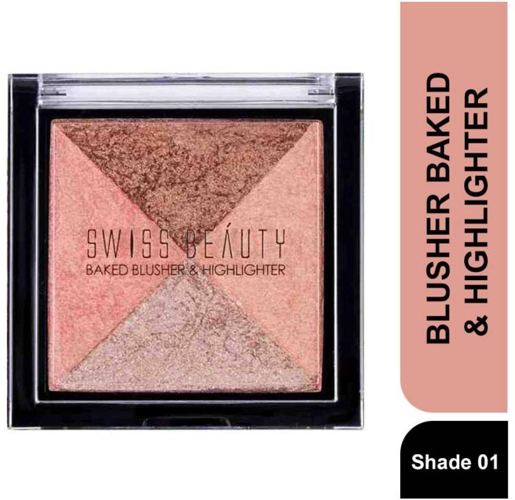 SWISS BEAUTY BLUSHER BAKED &HIGHLIGHTER SB-806 Shade 01 Highlighter Price in India