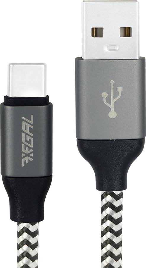 Xegal Type C port, Grey, Sync and Charging Cable 3 A 2 m Aluminium USB Type C Cable