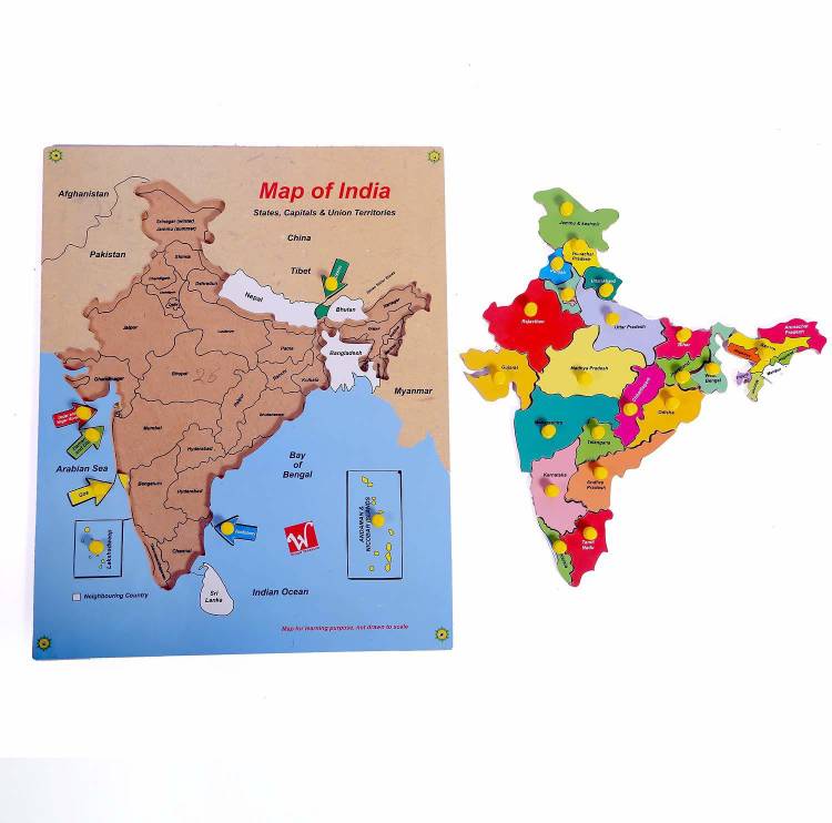 Johnnie Boy india map Wooden Educational Jigsaw Toy Puzzles for kids