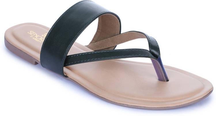 Women CHE-16-E Olive Flats Sandal Price in India