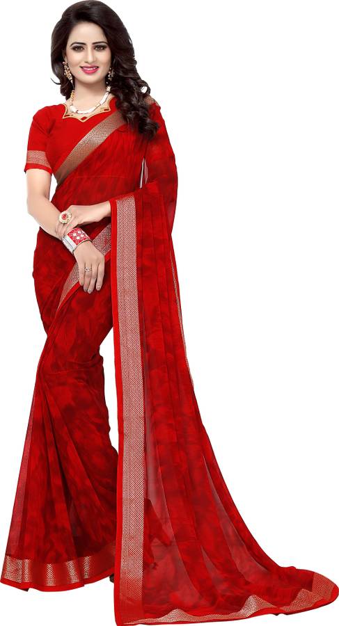 Floral Print Fashion Chiffon Saree