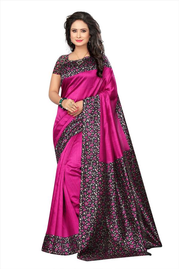 Printed, Floral Print Fashion Art Silk Saree