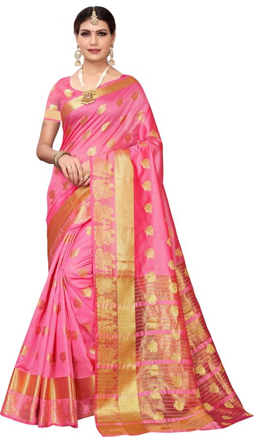 Woven Kanjivaram Poly Chanderi Saree