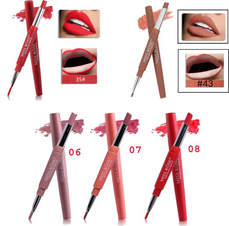 MISS ROSE Combo Of 5 Matte Lipsticks Price in India