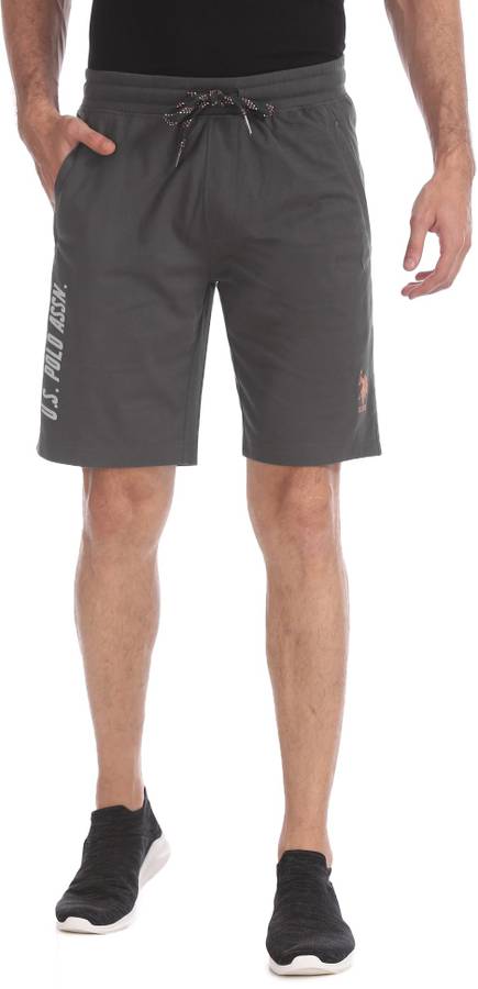 Solid Men Grey Basic Shorts