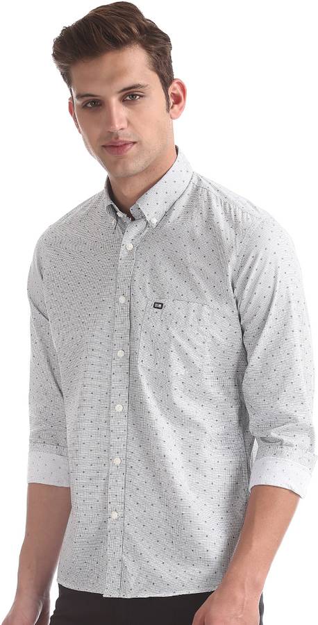 Men Regular Fit Printed Button Down Collar Casual Shirt