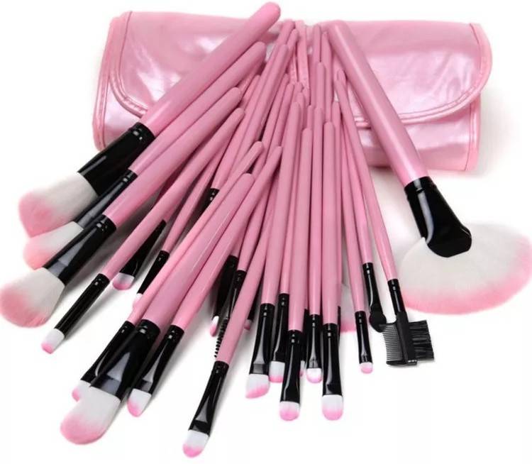 Sixplus 24 pink Soft Professional Cosmetics Brushes Set Price in India