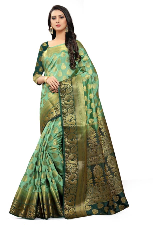 Woven Banarasi Jacquard, Art Silk Saree Price in India