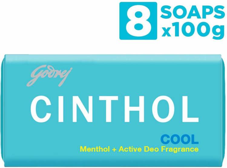 Cinthol Cool Soap, 100g (Pack of 8)