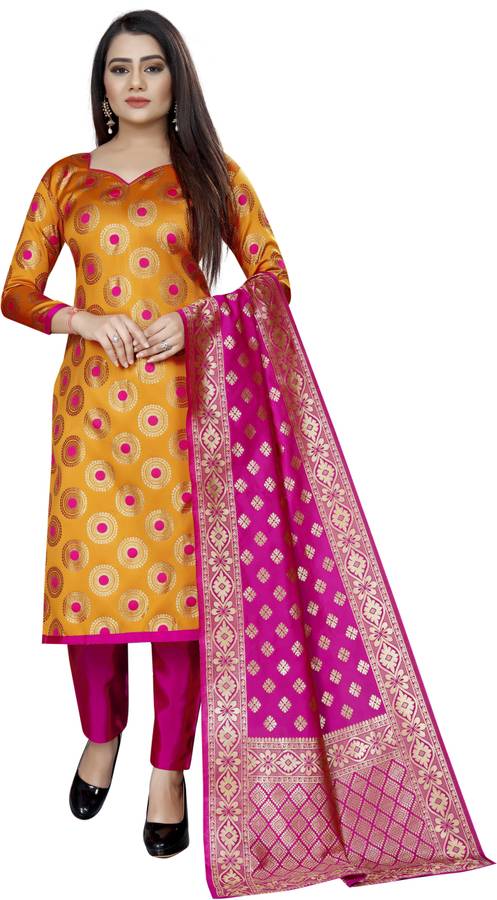 Brocade Self Design, Solid Salwar Suit Material