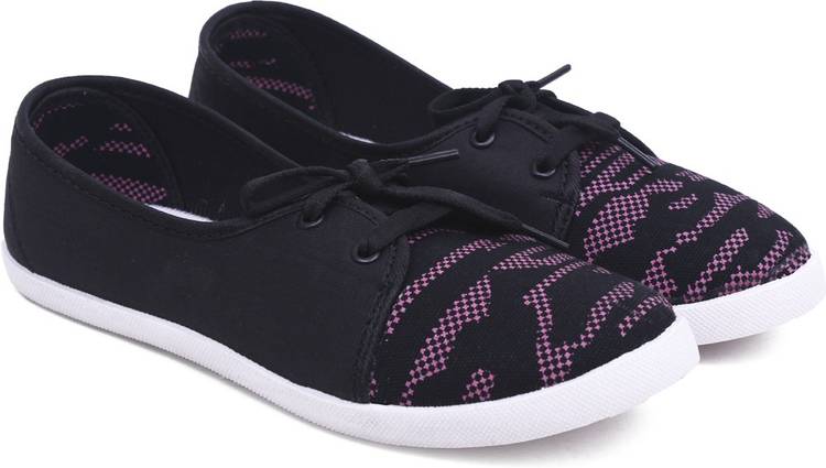 Blush-82 Canvas shoes for ladies | sneakers for women | Casual shoes for girls stylish latest design new fashion | Lace up lightweight black shoes for running, walking, gym, trekking & party For Women