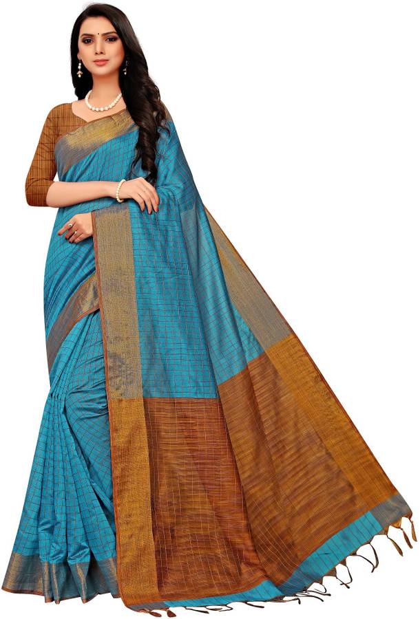 Checkered Fashion Cotton Silk Saree