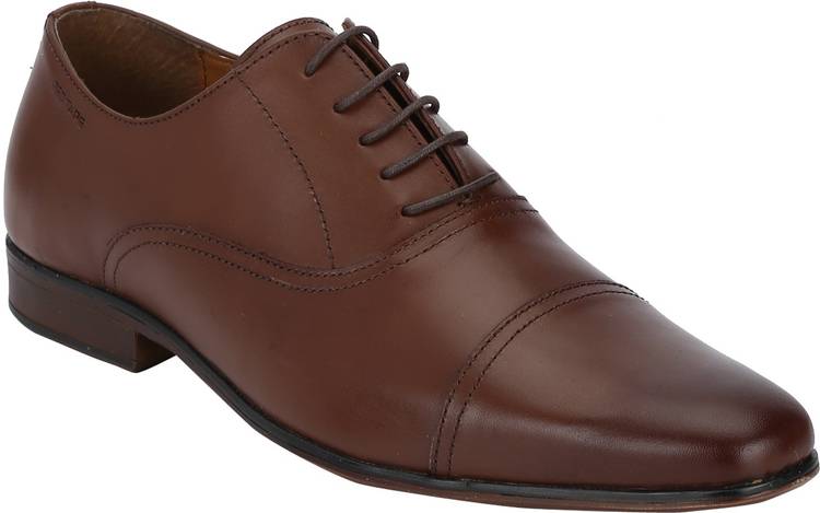 Formal Leather Toecap Oxfords Lace Up For Men