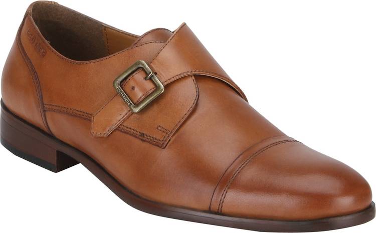 Men Leather Toecap Monk Strap For Men