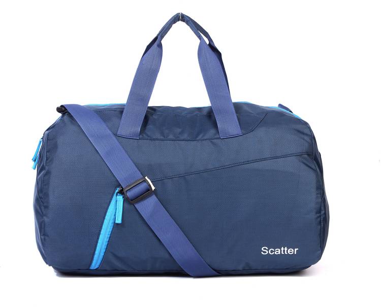 42 L Hand Duffel Bag - Light Weight Travel Duffel Bag (Sky Blue, Navy Blue) - Blue - Large Capacity