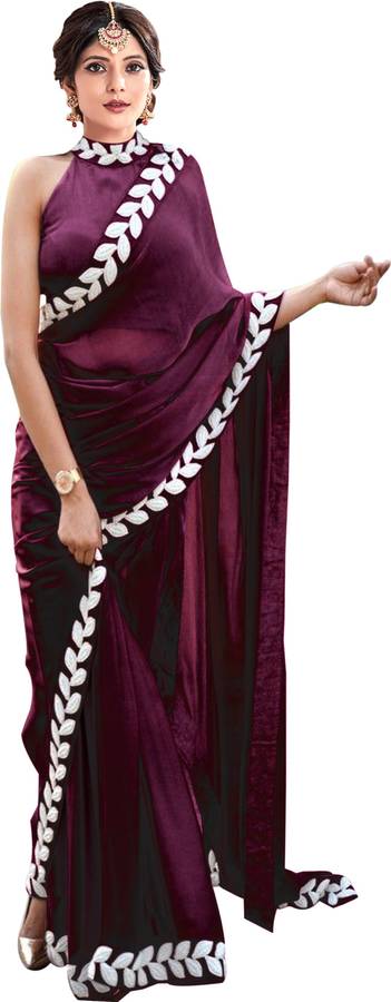 Solid/Plain Bollywood Art Silk Saree Price in India