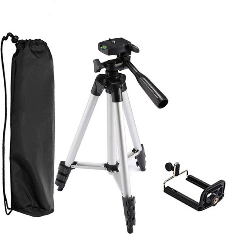 CASADOMANI Portable Adjustable Aluminium Lightweight Camera Stand Tripod-3110 With Three-Dimensional Head & Quick Release Plate For Video Cameras and mobile clip holder for Mobiles & Smartphones Tripod Kit, Tripod Bracket, Tripod Ball Head