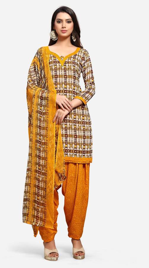 EthnicJunction Faux Georgette Printed Salwar Suit Material