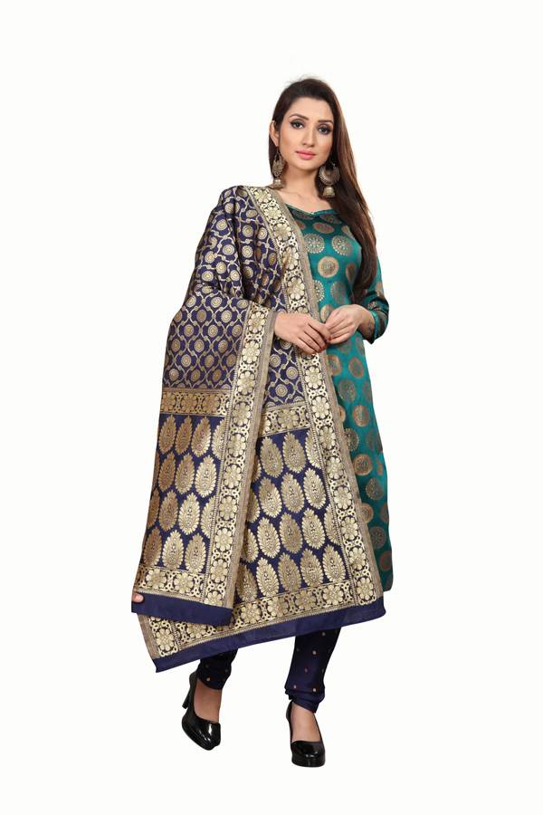 Anand Jacquard Embellished Kurta & Churidar Material